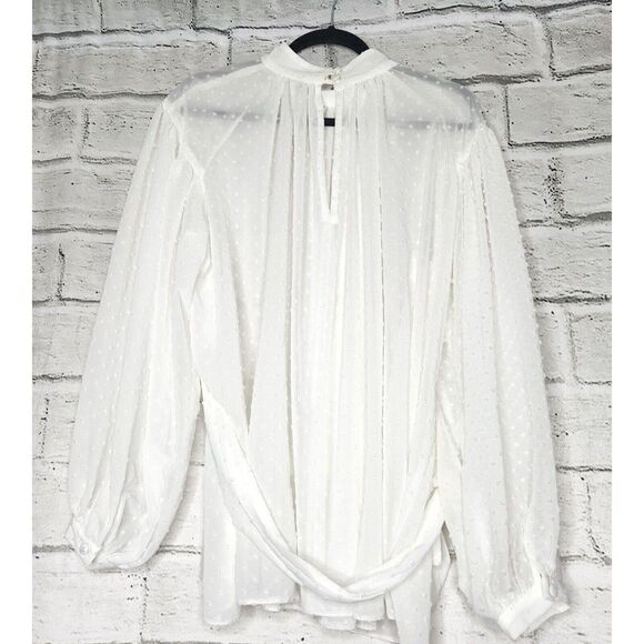 NEW Asos White Sheer Long-Sleeved Women's Blouse Size 8 - Picture 2 of 7